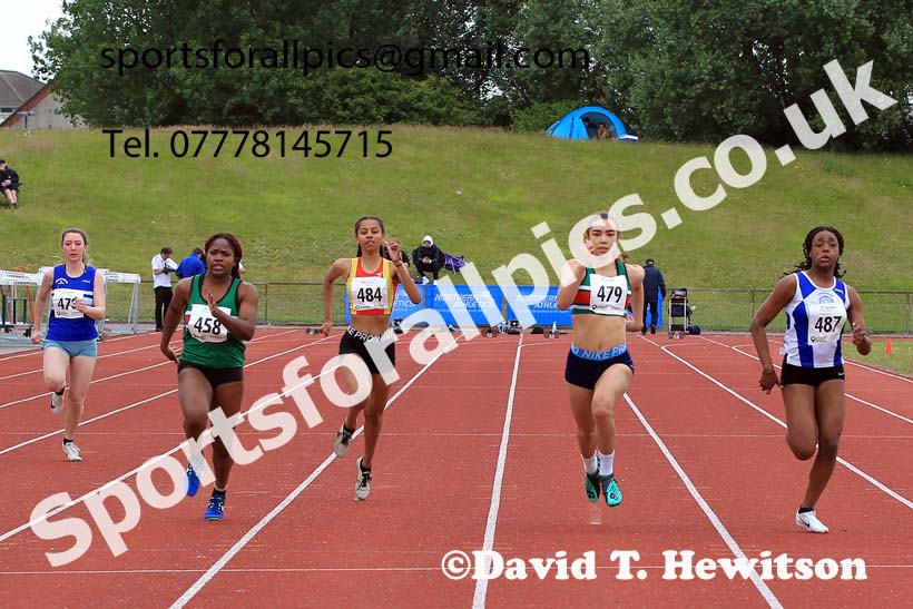 Womens under-20s 100 metres, 2022 Northern Senior and Under-20 Champs., Wavertree Athletics Centre, Liverpool. Photo: David T. Hewitson/Sports for All Pics